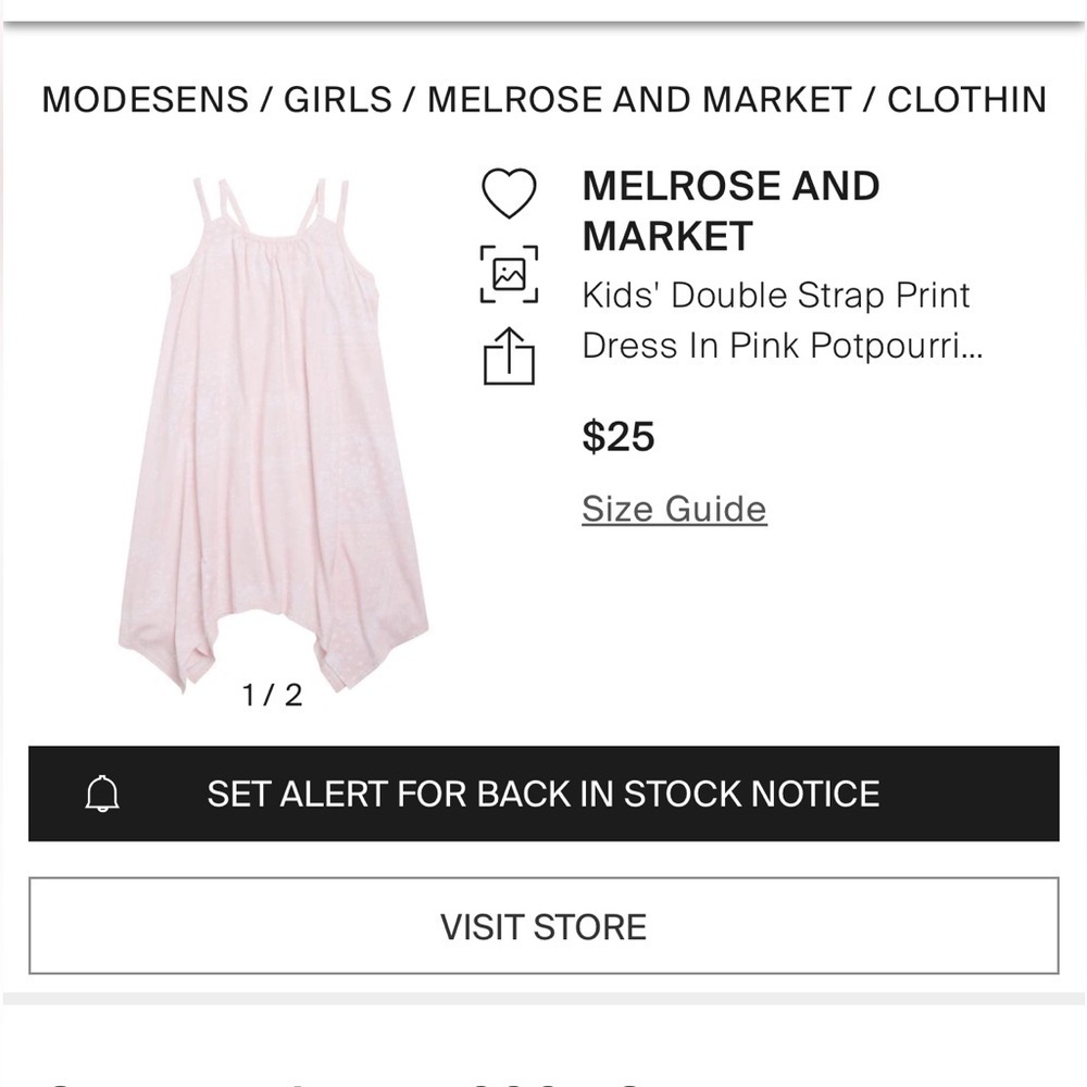 NWT Melrose and Market Double Strap Print Dress Pink Bandana Print Handkerchief - Picture 3 of 11